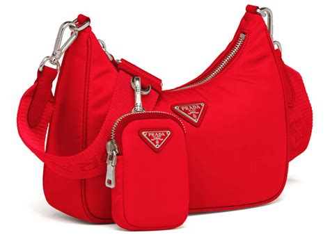 red prada nylon shoulder bag|prada shoulder bag nylon vintage.